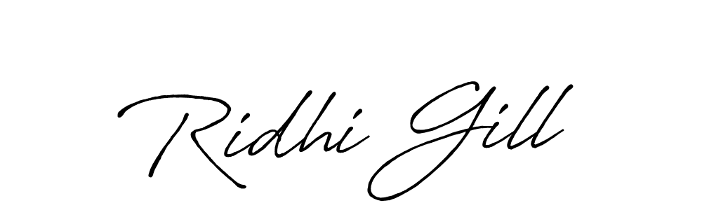 Ridhi Gill stylish signature style. Best Handwritten Sign (Antro_Vectra_Bolder) for my name. Handwritten Signature Collection Ideas for my name Ridhi Gill. Ridhi Gill signature style 7 images and pictures png