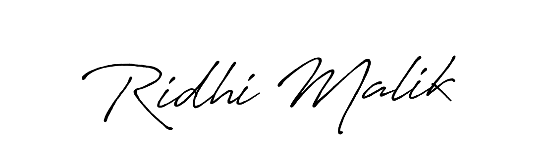 Also we have Ridhi Malik name is the best signature style. Create professional handwritten signature collection using Antro_Vectra_Bolder autograph style. Ridhi Malik signature style 7 images and pictures png