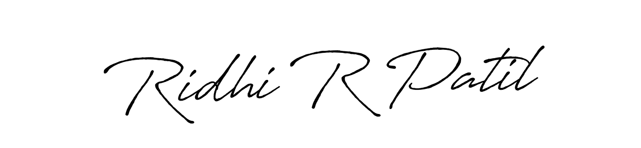 Use a signature maker to create a handwritten signature online. With this signature software, you can design (Antro_Vectra_Bolder) your own signature for name Ridhi R Patil. Ridhi R Patil signature style 7 images and pictures png