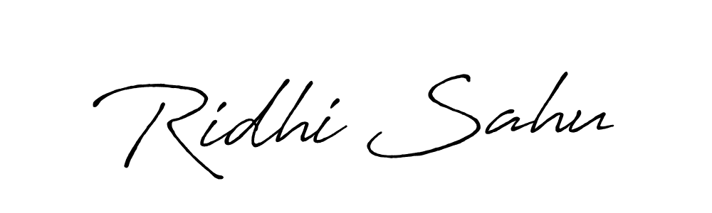 How to make Ridhi Sahu name signature. Use Antro_Vectra_Bolder style for creating short signs online. This is the latest handwritten sign. Ridhi Sahu signature style 7 images and pictures png