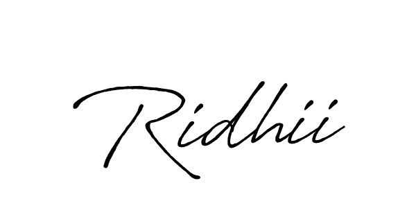 The best way (Antro_Vectra_Bolder) to make a short signature is to pick only two or three words in your name. The name Ridhii include a total of six letters. For converting this name. Ridhii signature style 7 images and pictures png