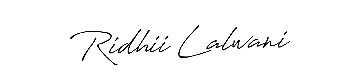 Create a beautiful signature design for name Ridhii Lalwani. With this signature (Antro_Vectra_Bolder) fonts, you can make a handwritten signature for free. Ridhii Lalwani signature style 7 images and pictures png