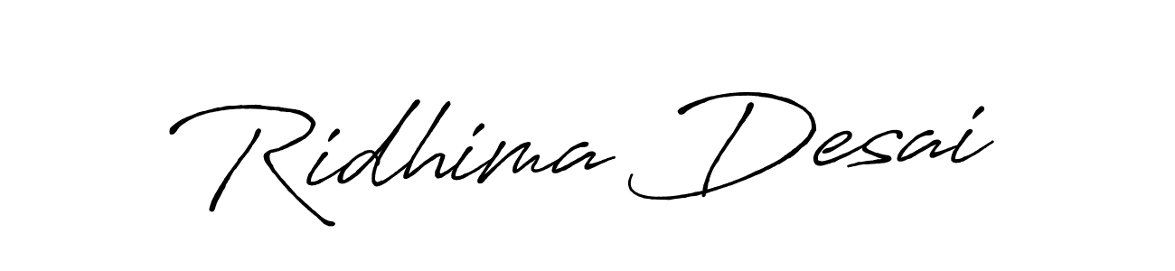 The best way (Antro_Vectra_Bolder) to make a short signature is to pick only two or three words in your name. The name Ridhima Desai include a total of six letters. For converting this name. Ridhima Desai signature style 7 images and pictures png