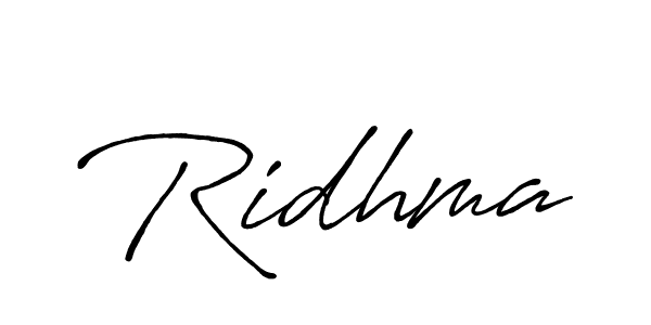 Make a beautiful signature design for name Ridhma. With this signature (Antro_Vectra_Bolder) style, you can create a handwritten signature for free. Ridhma signature style 7 images and pictures png