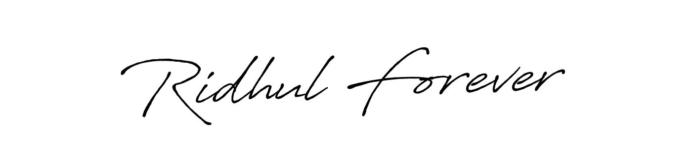 Also we have Ridhul Forever name is the best signature style. Create professional handwritten signature collection using Antro_Vectra_Bolder autograph style. Ridhul Forever signature style 7 images and pictures png