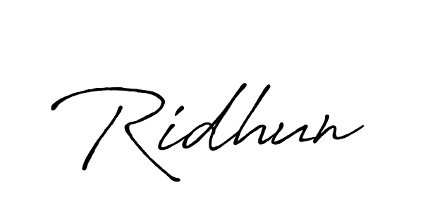 Create a beautiful signature design for name Ridhun. With this signature (Antro_Vectra_Bolder) fonts, you can make a handwritten signature for free. Ridhun signature style 7 images and pictures png