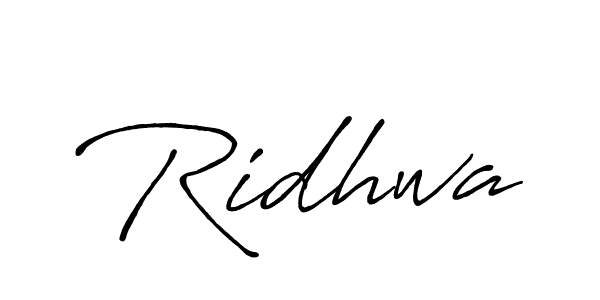 Make a beautiful signature design for name Ridhwa. With this signature (Antro_Vectra_Bolder) style, you can create a handwritten signature for free. Ridhwa signature style 7 images and pictures png