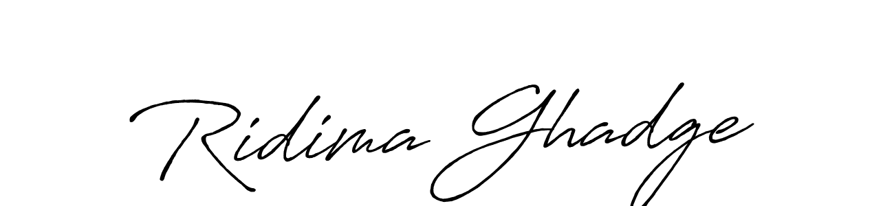 Create a beautiful signature design for name Ridima Ghadge. With this signature (Antro_Vectra_Bolder) fonts, you can make a handwritten signature for free. Ridima Ghadge signature style 7 images and pictures png