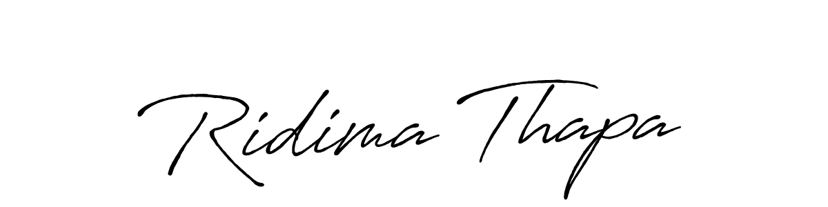 The best way (Antro_Vectra_Bolder) to make a short signature is to pick only two or three words in your name. The name Ridima Thapa include a total of six letters. For converting this name. Ridima Thapa signature style 7 images and pictures png