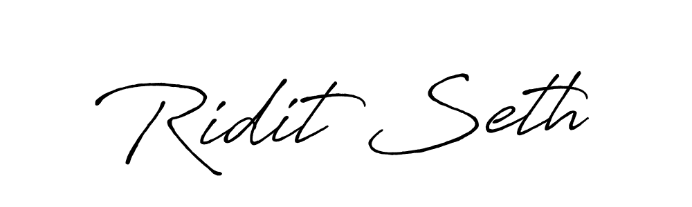 Make a beautiful signature design for name Ridit Seth. With this signature (Antro_Vectra_Bolder) style, you can create a handwritten signature for free. Ridit Seth signature style 7 images and pictures png