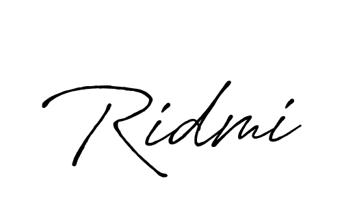 How to make Ridmi signature? Antro_Vectra_Bolder is a professional autograph style. Create handwritten signature for Ridmi name. Ridmi signature style 7 images and pictures png