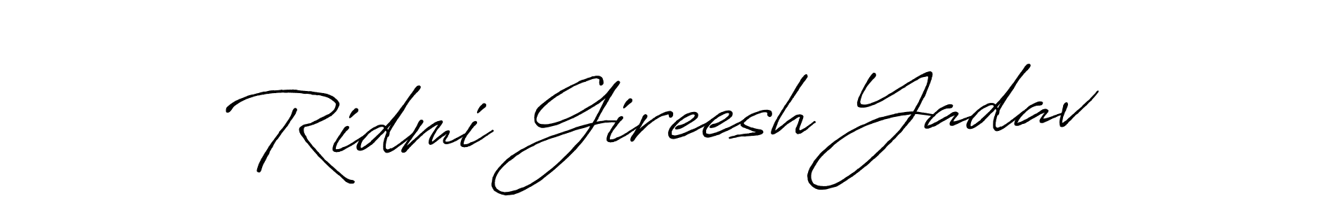 Also You can easily find your signature by using the search form. We will create Ridmi Gireesh Yadav name handwritten signature images for you free of cost using Antro_Vectra_Bolder sign style. Ridmi Gireesh Yadav signature style 7 images and pictures png