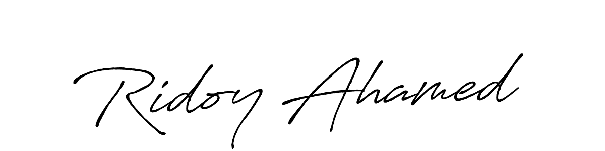 Make a beautiful signature design for name Ridoy Ahamed. With this signature (Antro_Vectra_Bolder) style, you can create a handwritten signature for free. Ridoy Ahamed signature style 7 images and pictures png