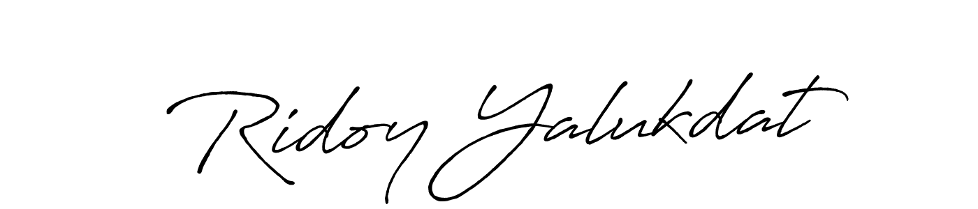 Make a beautiful signature design for name Ridoy Yalukdat. With this signature (Antro_Vectra_Bolder) style, you can create a handwritten signature for free. Ridoy Yalukdat signature style 7 images and pictures png