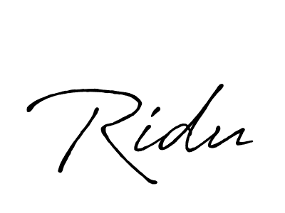 The best way (Antro_Vectra_Bolder) to make a short signature is to pick only two or three words in your name. The name Ridu include a total of six letters. For converting this name. Ridu signature style 7 images and pictures png