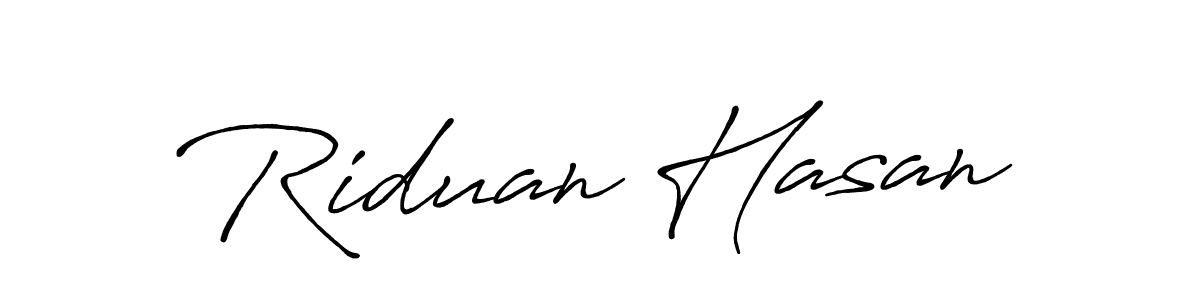 Create a beautiful signature design for name Riduan Hasan. With this signature (Antro_Vectra_Bolder) fonts, you can make a handwritten signature for free. Riduan Hasan signature style 7 images and pictures png