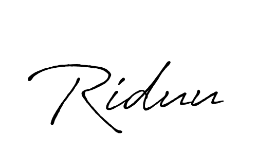 Create a beautiful signature design for name Riduu. With this signature (Antro_Vectra_Bolder) fonts, you can make a handwritten signature for free. Riduu signature style 7 images and pictures png