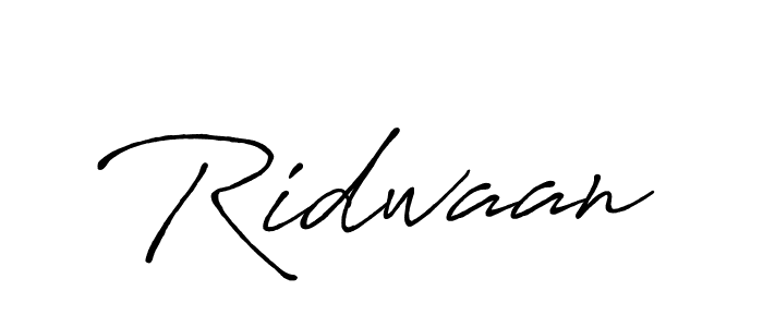 Make a beautiful signature design for name Ridwaan. With this signature (Antro_Vectra_Bolder) style, you can create a handwritten signature for free. Ridwaan signature style 7 images and pictures png