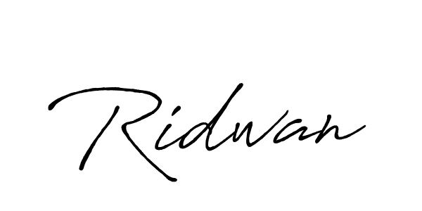 Make a beautiful signature design for name Ridwan. With this signature (Antro_Vectra_Bolder) style, you can create a handwritten signature for free. Ridwan signature style 7 images and pictures png