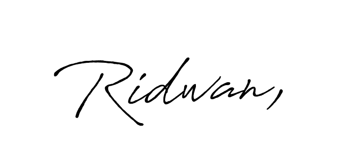 Create a beautiful signature design for name Ridwan,. With this signature (Antro_Vectra_Bolder) fonts, you can make a handwritten signature for free. Ridwan, signature style 7 images and pictures png