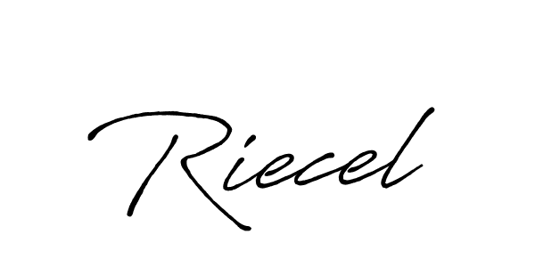 The best way (Antro_Vectra_Bolder) to make a short signature is to pick only two or three words in your name. The name Riecel include a total of six letters. For converting this name. Riecel signature style 7 images and pictures png