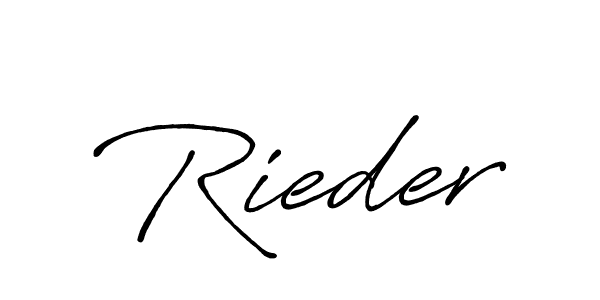 You should practise on your own different ways (Antro_Vectra_Bolder) to write your name (Rieder) in signature. don't let someone else do it for you. Rieder signature style 7 images and pictures png