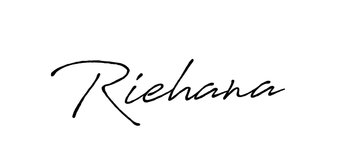 How to make Riehana signature? Antro_Vectra_Bolder is a professional autograph style. Create handwritten signature for Riehana name. Riehana signature style 7 images and pictures png