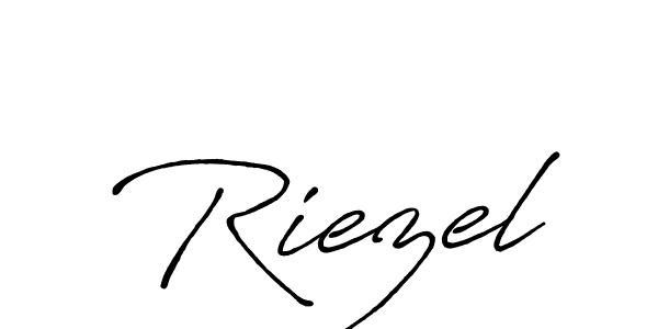 Make a beautiful signature design for name Riezel. With this signature (Antro_Vectra_Bolder) style, you can create a handwritten signature for free. Riezel signature style 7 images and pictures png