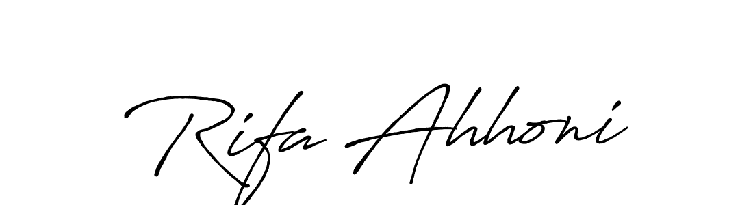 How to make Rifa Ahhoni name signature. Use Antro_Vectra_Bolder style for creating short signs online. This is the latest handwritten sign. Rifa Ahhoni signature style 7 images and pictures png