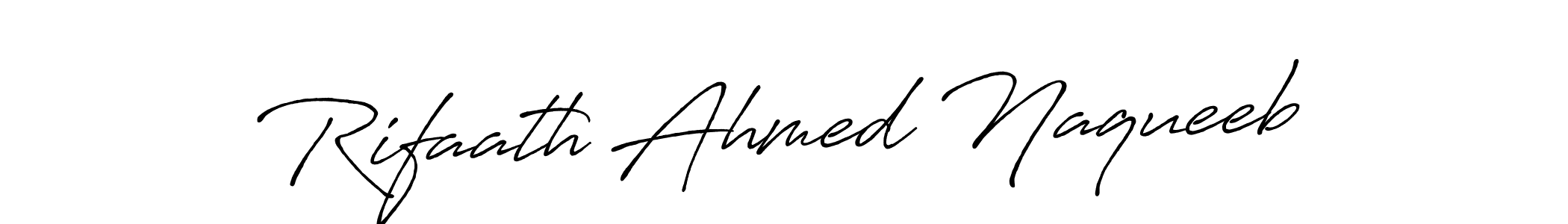 How to make Rifaath Ahmed Naqueeb name signature. Use Antro_Vectra_Bolder style for creating short signs online. This is the latest handwritten sign. Rifaath Ahmed Naqueeb signature style 7 images and pictures png