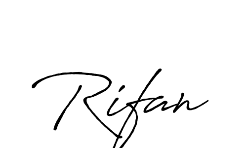 Rifan stylish signature style. Best Handwritten Sign (Antro_Vectra_Bolder) for my name. Handwritten Signature Collection Ideas for my name Rifan. Rifan signature style 7 images and pictures png