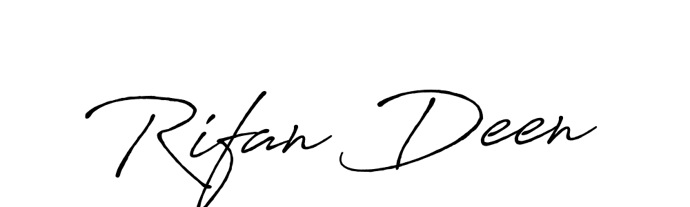 Antro_Vectra_Bolder is a professional signature style that is perfect for those who want to add a touch of class to their signature. It is also a great choice for those who want to make their signature more unique. Get Rifan Deen name to fancy signature for free. Rifan Deen signature style 7 images and pictures png