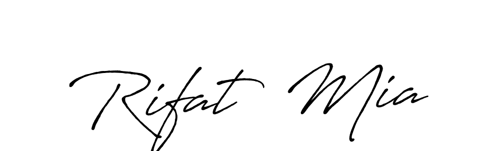 This is the best signature style for the Rifat  Mia name. Also you like these signature font (Antro_Vectra_Bolder). Mix name signature. Rifat  Mia signature style 7 images and pictures png