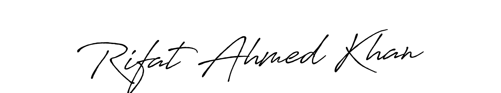 Similarly Antro_Vectra_Bolder is the best handwritten signature design. Signature creator online .You can use it as an online autograph creator for name Rifat Ahmed Khan. Rifat Ahmed Khan signature style 7 images and pictures png