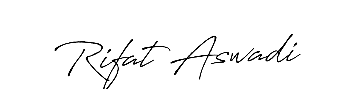 Create a beautiful signature design for name Rifat Aswadi. With this signature (Antro_Vectra_Bolder) fonts, you can make a handwritten signature for free. Rifat Aswadi signature style 7 images and pictures png