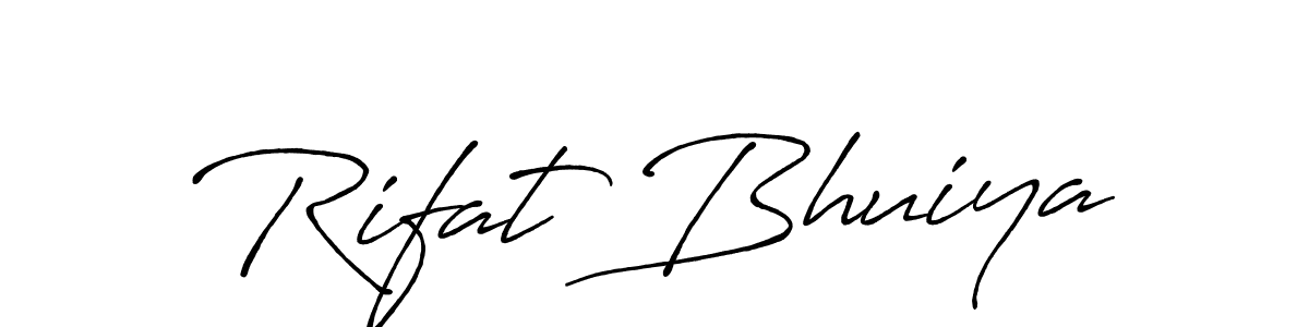 Use a signature maker to create a handwritten signature online. With this signature software, you can design (Antro_Vectra_Bolder) your own signature for name Rifat Bhuiya. Rifat Bhuiya signature style 7 images and pictures png