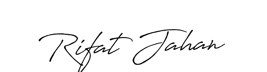 How to make Rifat Jahan name signature. Use Antro_Vectra_Bolder style for creating short signs online. This is the latest handwritten sign. Rifat Jahan signature style 7 images and pictures png