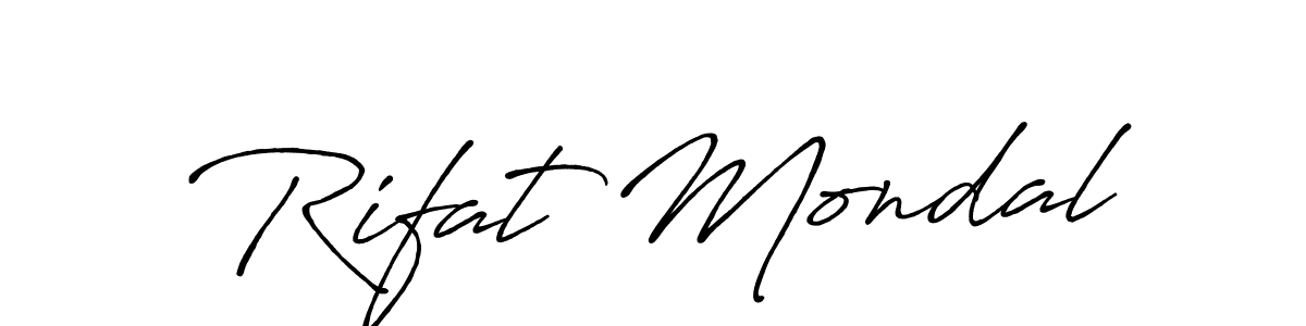 Design your own signature with our free online signature maker. With this signature software, you can create a handwritten (Antro_Vectra_Bolder) signature for name Rifat Mondal. Rifat Mondal signature style 7 images and pictures png