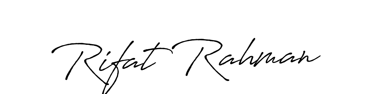 Make a beautiful signature design for name Rifat Rahman. With this signature (Antro_Vectra_Bolder) style, you can create a handwritten signature for free. Rifat Rahman signature style 7 images and pictures png