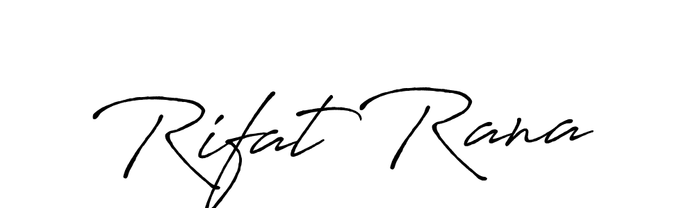 How to make Rifat Rana name signature. Use Antro_Vectra_Bolder style for creating short signs online. This is the latest handwritten sign. Rifat Rana signature style 7 images and pictures png