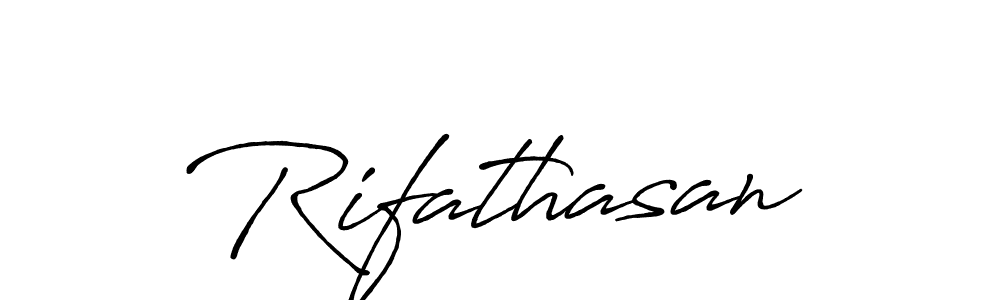 How to make Rifathasan name signature. Use Antro_Vectra_Bolder style for creating short signs online. This is the latest handwritten sign. Rifathasan signature style 7 images and pictures png