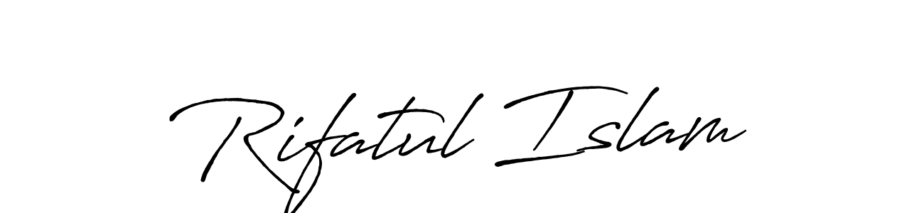 How to make Rifatul Islam name signature. Use Antro_Vectra_Bolder style for creating short signs online. This is the latest handwritten sign. Rifatul Islam signature style 7 images and pictures png
