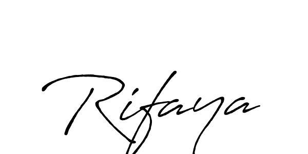 How to make Rifaya signature? Antro_Vectra_Bolder is a professional autograph style. Create handwritten signature for Rifaya name. Rifaya signature style 7 images and pictures png