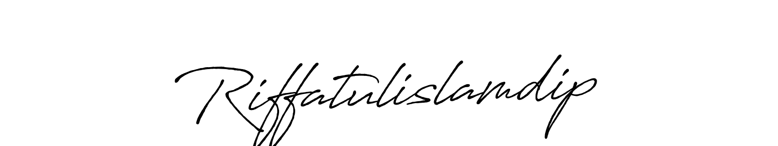 Create a beautiful signature design for name Riffatulislamdip. With this signature (Antro_Vectra_Bolder) fonts, you can make a handwritten signature for free. Riffatulislamdip signature style 7 images and pictures png