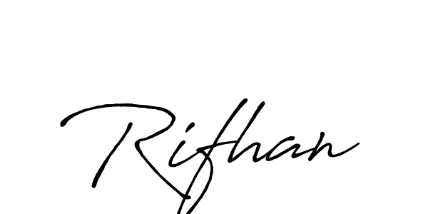 Make a beautiful signature design for name Rifhan. With this signature (Antro_Vectra_Bolder) style, you can create a handwritten signature for free. Rifhan signature style 7 images and pictures png