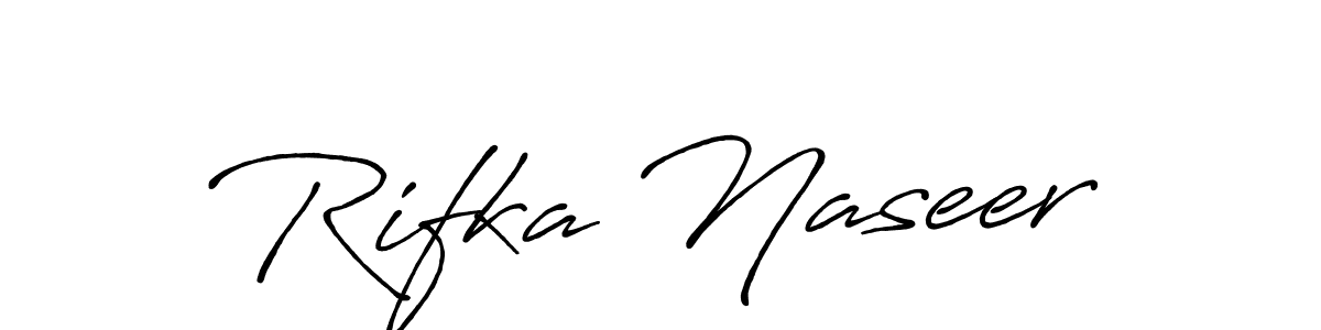 Also You can easily find your signature by using the search form. We will create Rifka Naseer name handwritten signature images for you free of cost using Antro_Vectra_Bolder sign style. Rifka Naseer signature style 7 images and pictures png