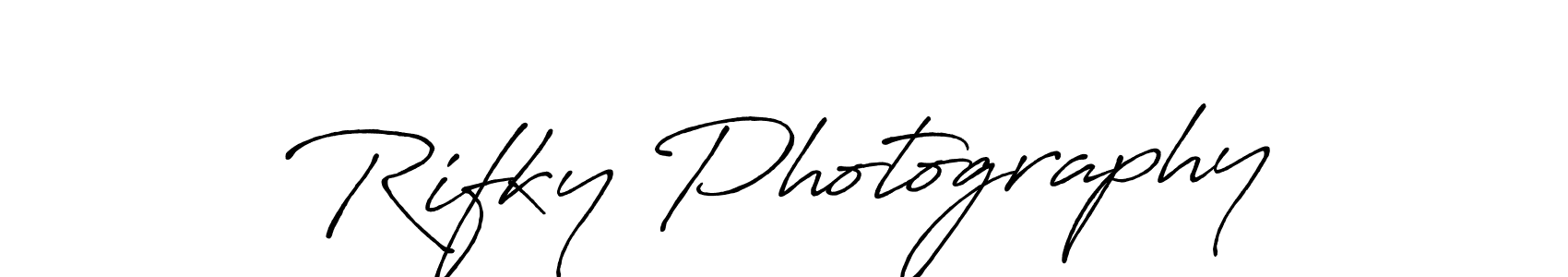 Make a beautiful signature design for name Rifky Photography. With this signature (Antro_Vectra_Bolder) style, you can create a handwritten signature for free. Rifky Photography signature style 7 images and pictures png