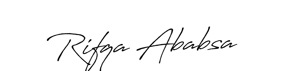 It looks lik you need a new signature style for name Rifqa Ababsa. Design unique handwritten (Antro_Vectra_Bolder) signature with our free signature maker in just a few clicks. Rifqa Ababsa signature style 7 images and pictures png