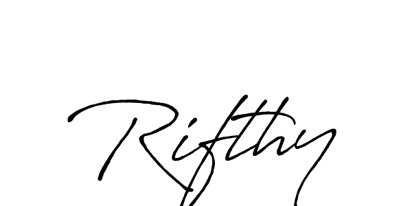 Also You can easily find your signature by using the search form. We will create Rifthy name handwritten signature images for you free of cost using Antro_Vectra_Bolder sign style. Rifthy signature style 7 images and pictures png