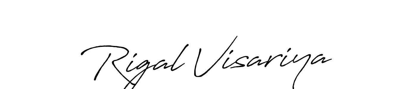 Make a beautiful signature design for name Rigal Visariya. With this signature (Antro_Vectra_Bolder) style, you can create a handwritten signature for free. Rigal Visariya signature style 7 images and pictures png